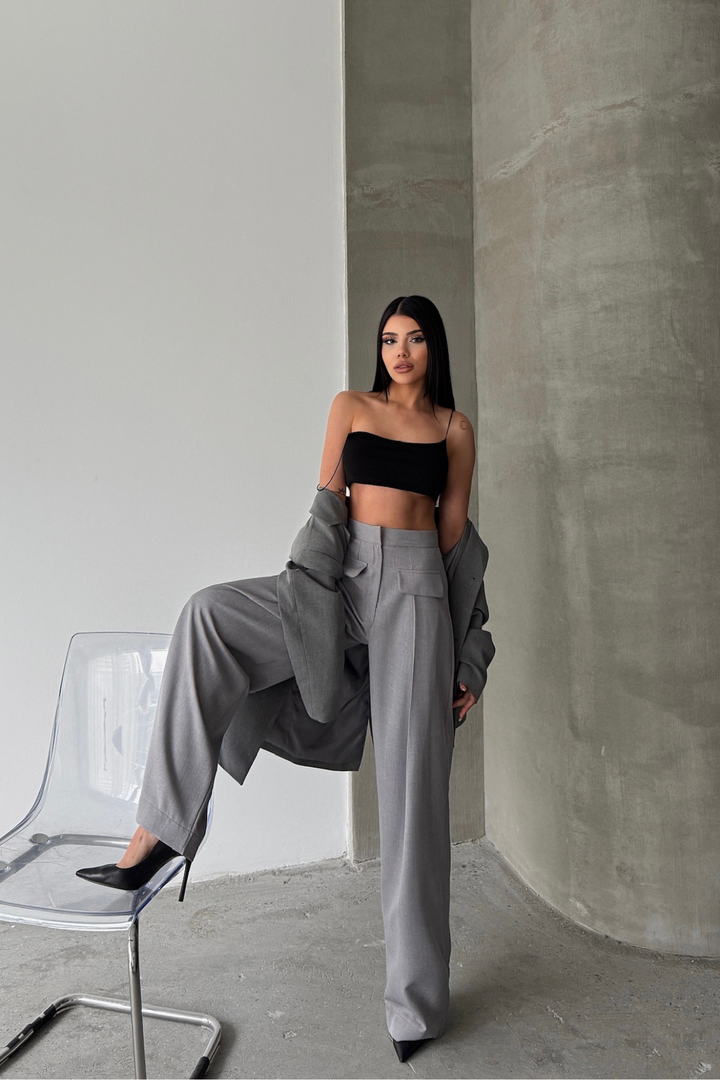 CLOSED WIDE PILE POCKET FLAP DETAILED PANTS