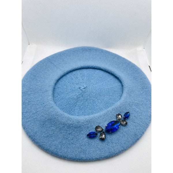 Топла барета Luxury blue-0