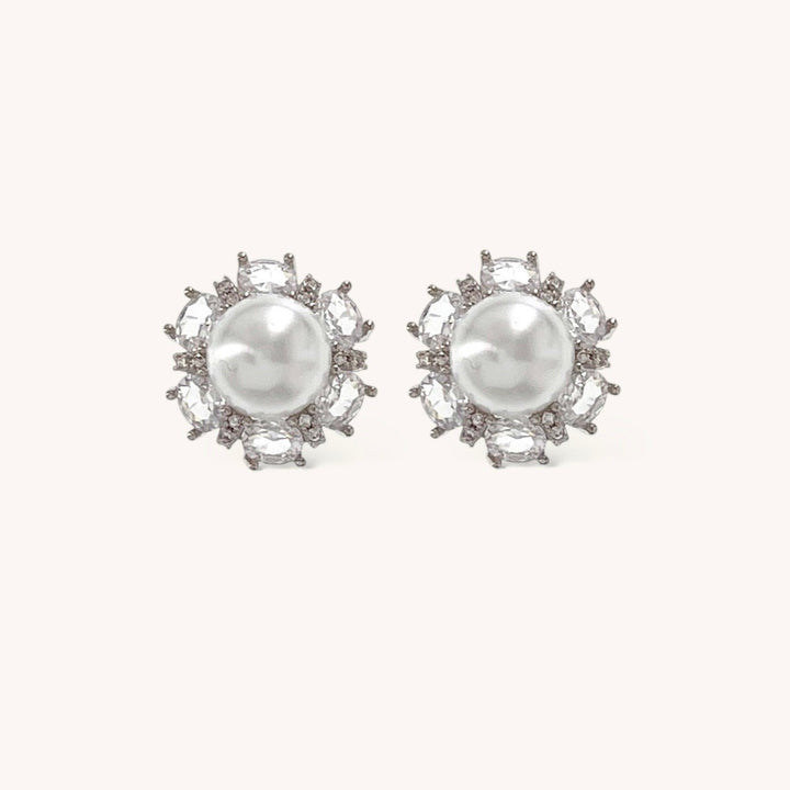 Pearl-lobe Earrings Cubic zirconia Pearl