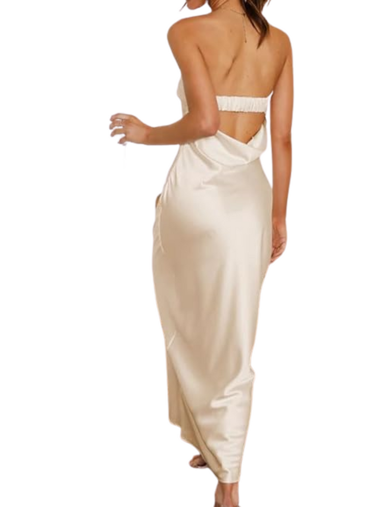 Women's Summer Elegant Satin Tube Strapless