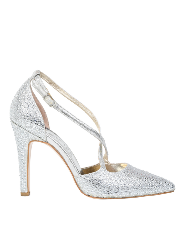 Women's shoes with straps Yoncy silver