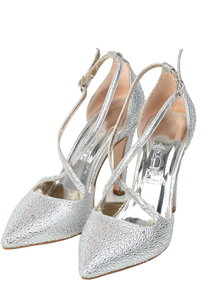 Women's shoes with straps Yoncy silver