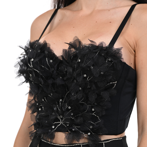 GRIMALDI CROP TOP in BLACK-3