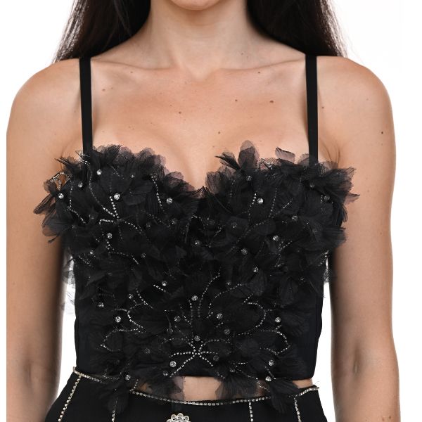 GRIMALDI CROP TOP in BLACK-4