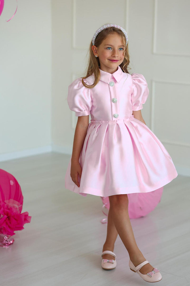 Рокля с якичка в розово-1