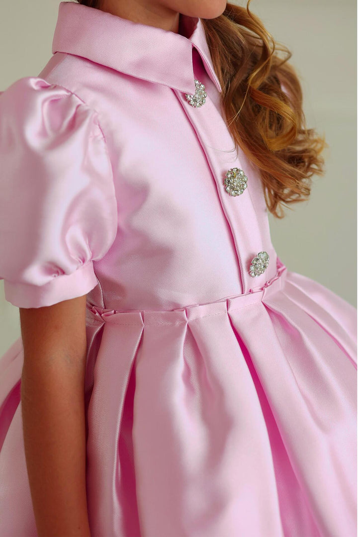 Рокля с якичка в розово-2