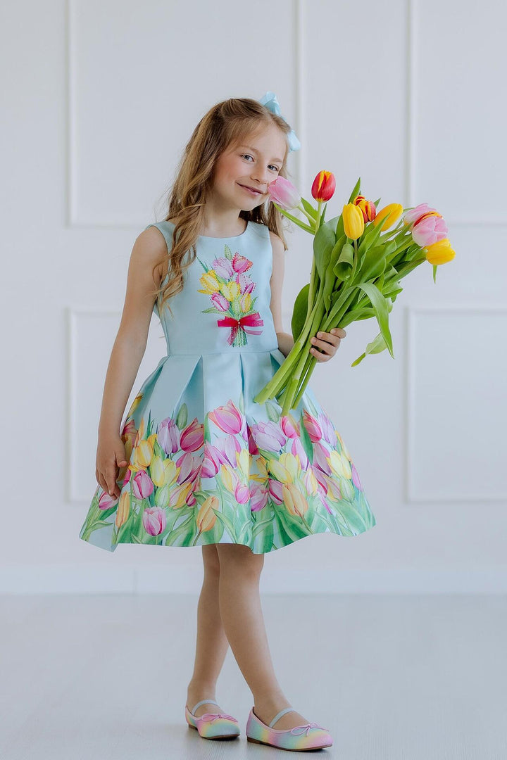 Рокля с пъстри лалета-5