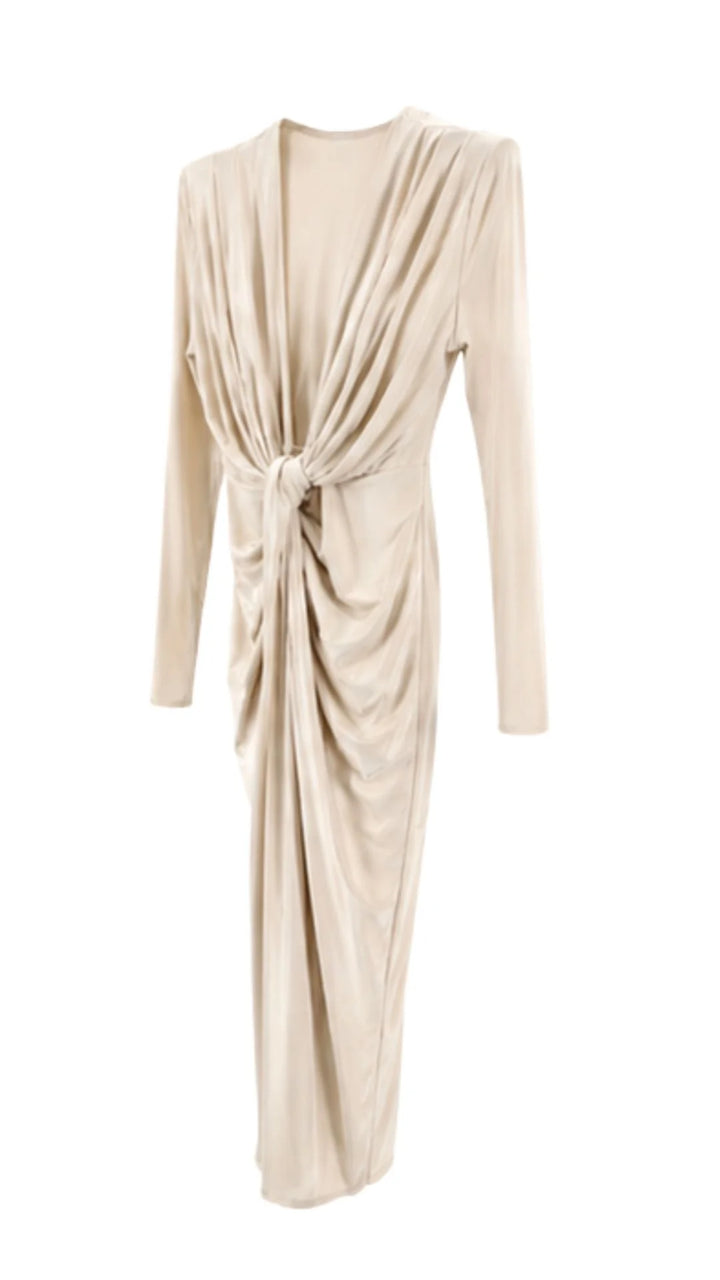 Ivory Élan Draped Maxi Dress