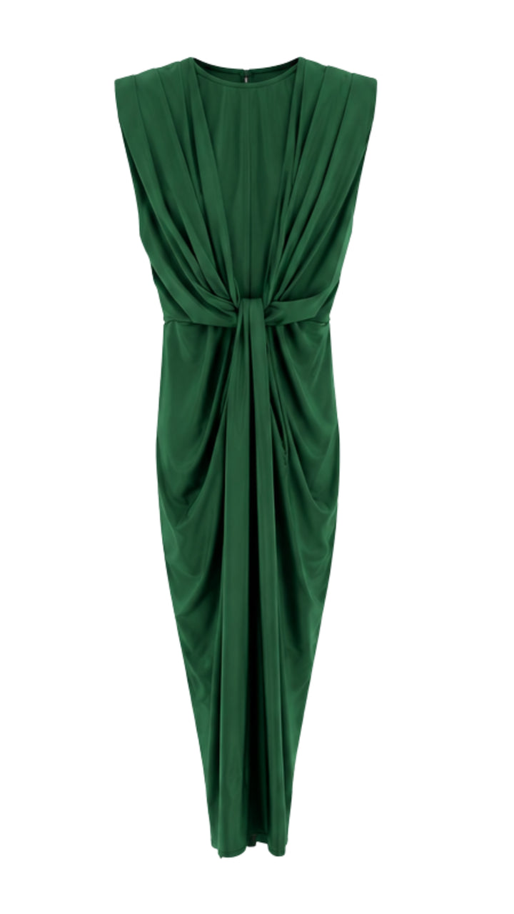 Emerald Muse Draped Maxi Dress