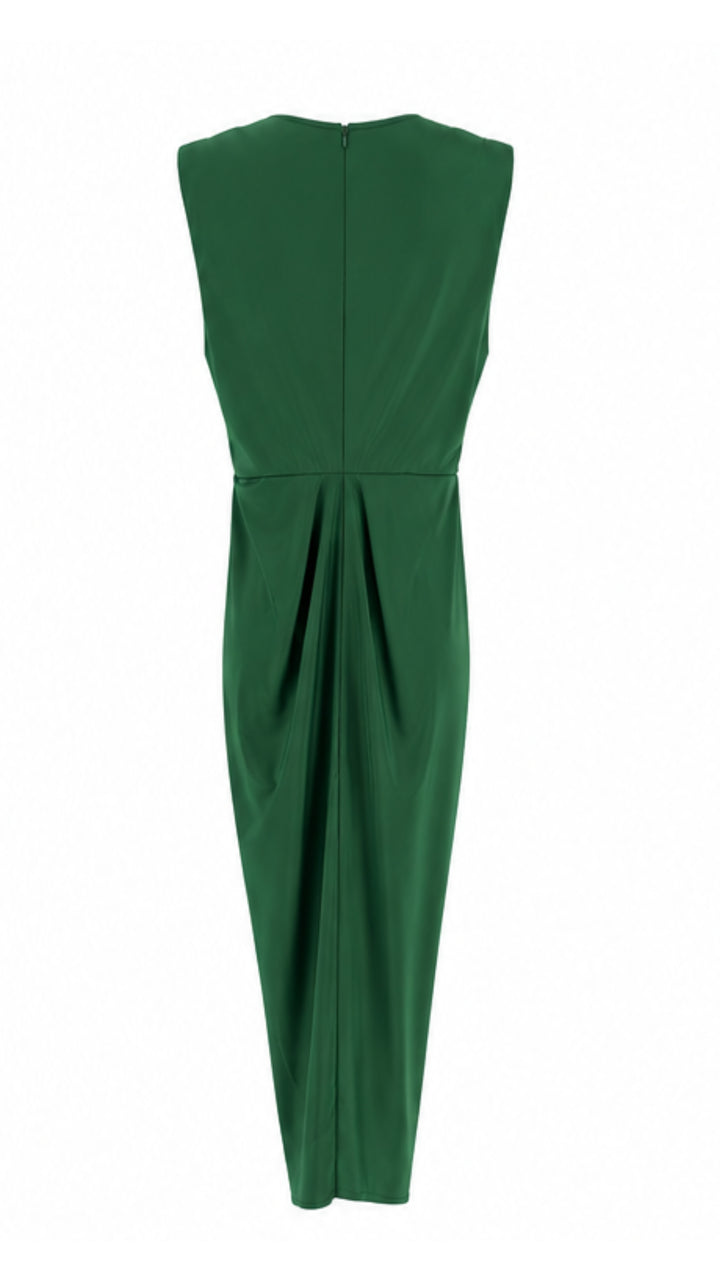 Emerald Muse Draped Maxi Dress