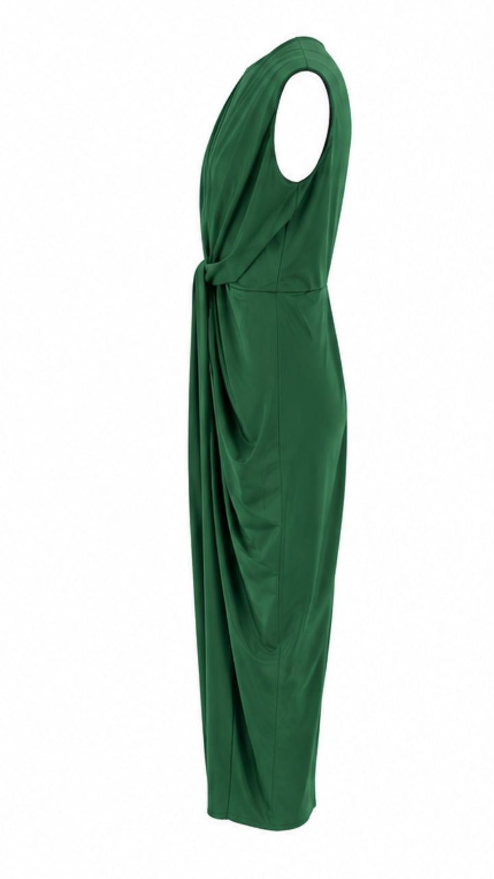 Emerald Muse Draped Maxi Dress