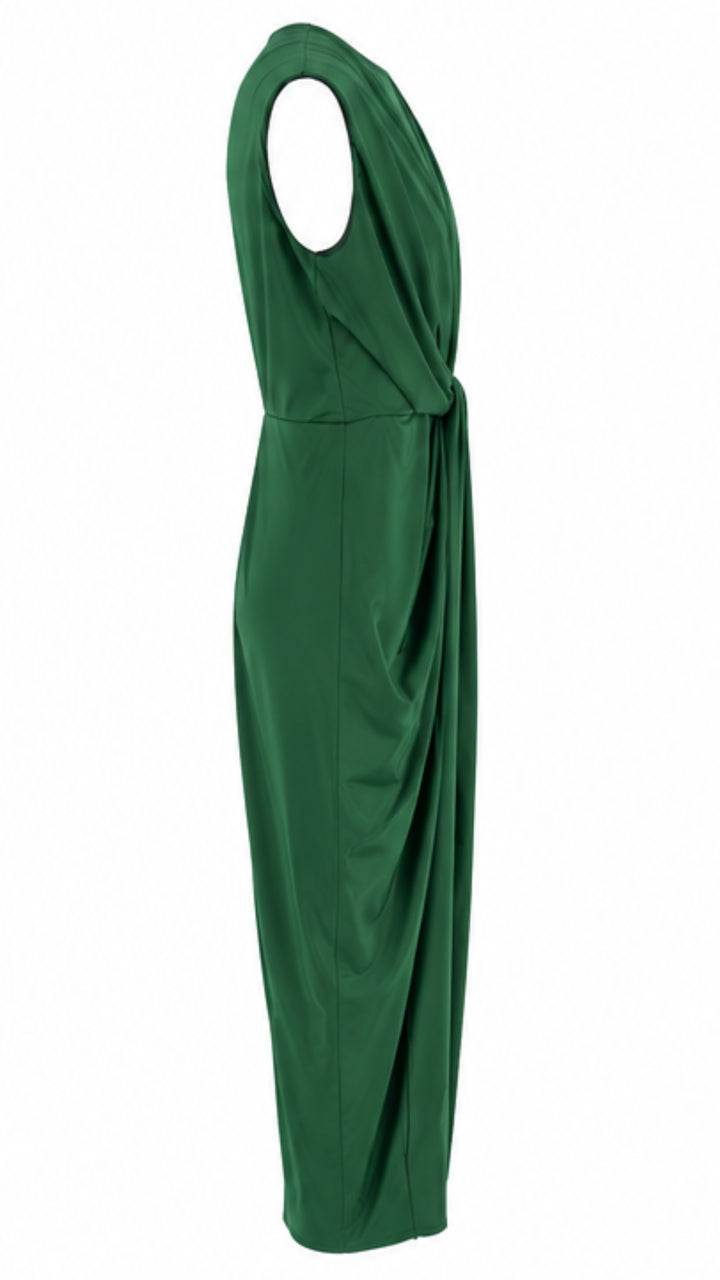Emerald Muse Draped Maxi Dress