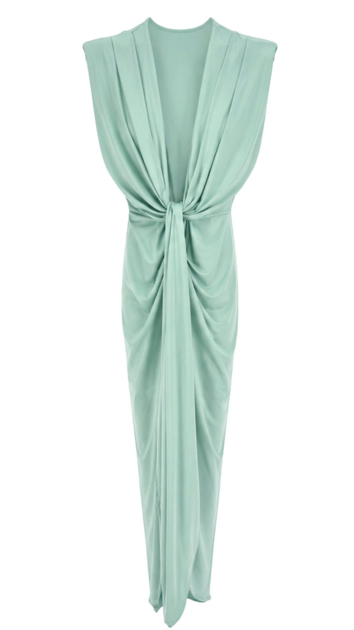 Celeste Mint Draped Maxi Dress