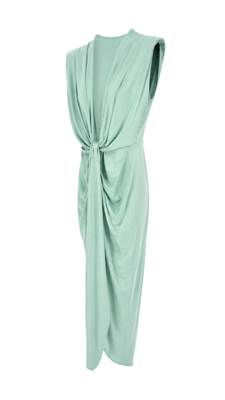 Celeste Mint Draped Maxi Dress