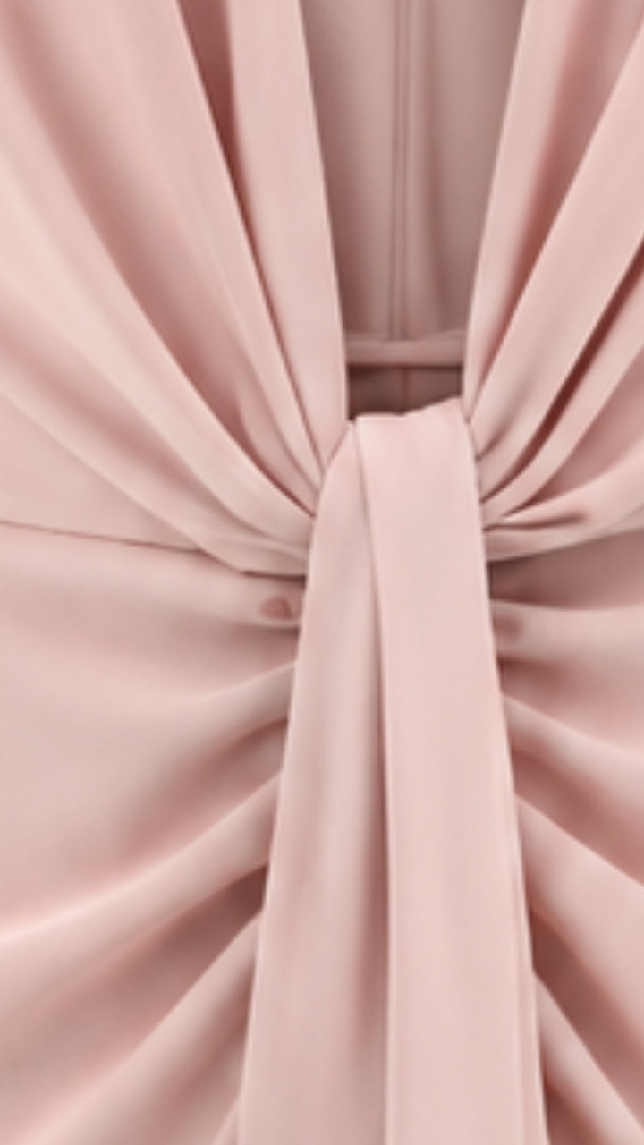 Amélie Blush Pink Draped Maxi Dress