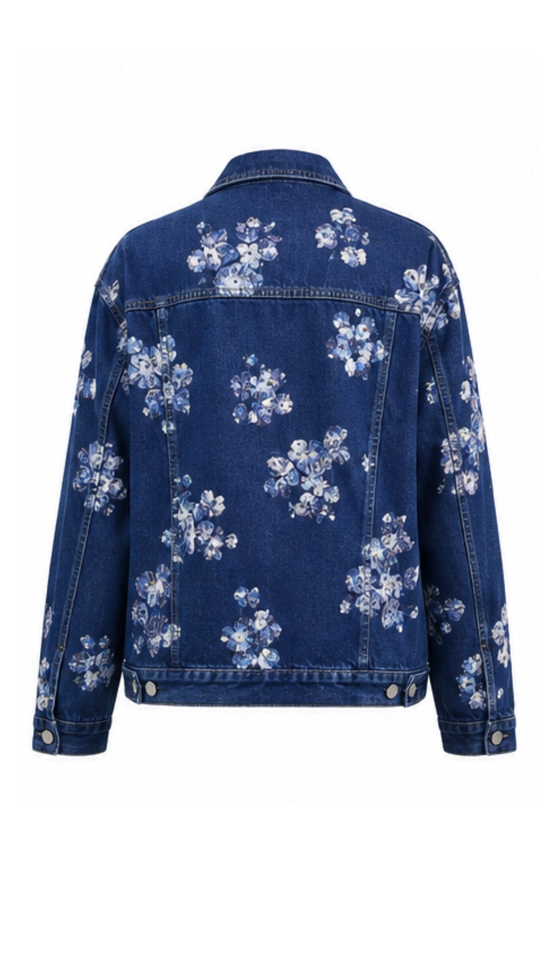 BLOOM Floral Denim Jacket – Blue