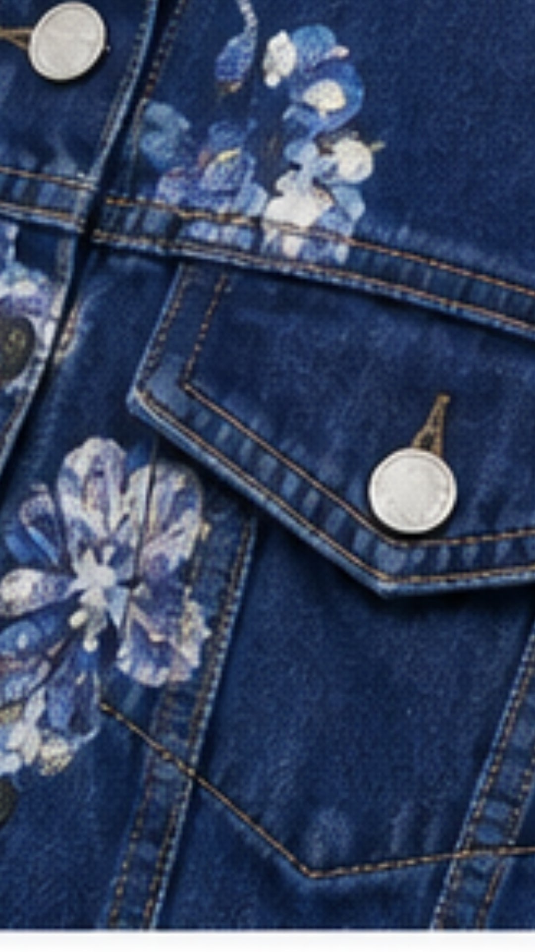 BLOOM Floral Denim Jacket – Blue