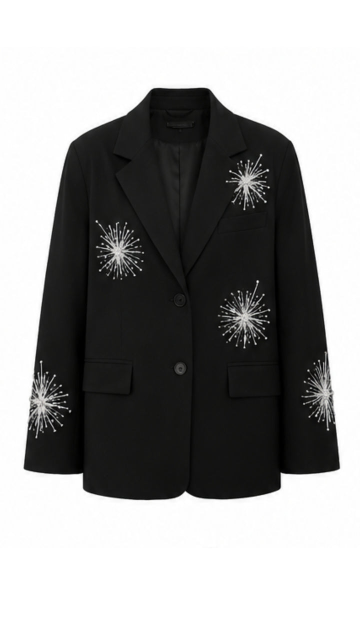 STARDUST Embellished Blazer – Black