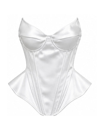 Women’s White Satin Corset Top