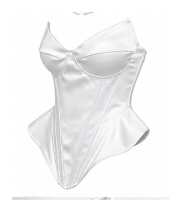 Women’s White Satin Corset Top