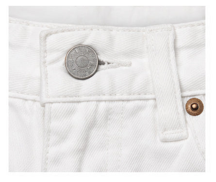 DON’T TOUCH Embroidered Denim Shorts