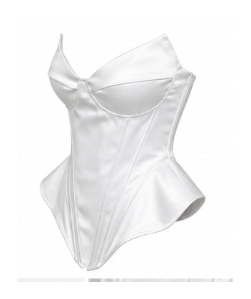 Women’s White Satin Corset Top