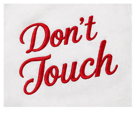 DON’T TOUCH Embroidered Denim Shorts