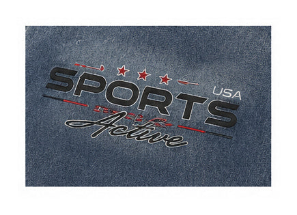 Women’s Oversized Blue Denim Hoodie with Sports Print