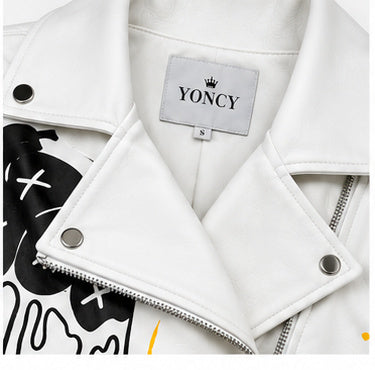ICON Graffiti Oversized Biker Jacket – White