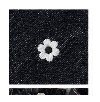 Women’s Yoncy Wide-Leg Jeans with Floral Details