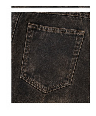 Women’s Vintage Washed Barrel-Leg Cargo Jeans