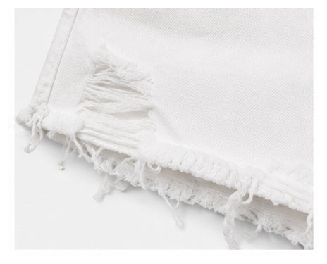 DON’T TOUCH Embroidered Denim Shorts