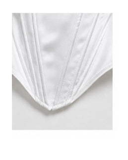 Women’s White Satin Corset Top