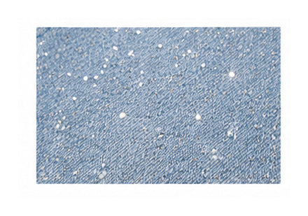 Light Blue Rhinestone Embellished Denim Bermuda Shorts