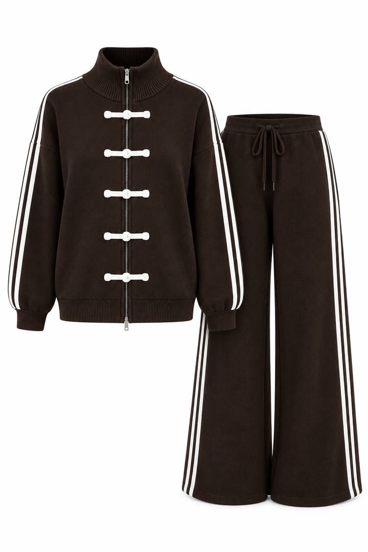 TOKYO Contrast Knit Set – Chocolate