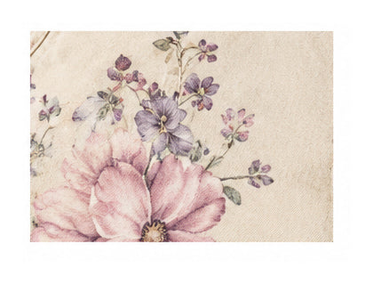 Beige Floral Print Denim Bermuda Shorts