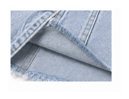 Women’s Light Blue Denim Mini Skirt with Asymmetric Panel Detail