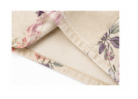 Beige Floral Print Denim Bermuda Shorts