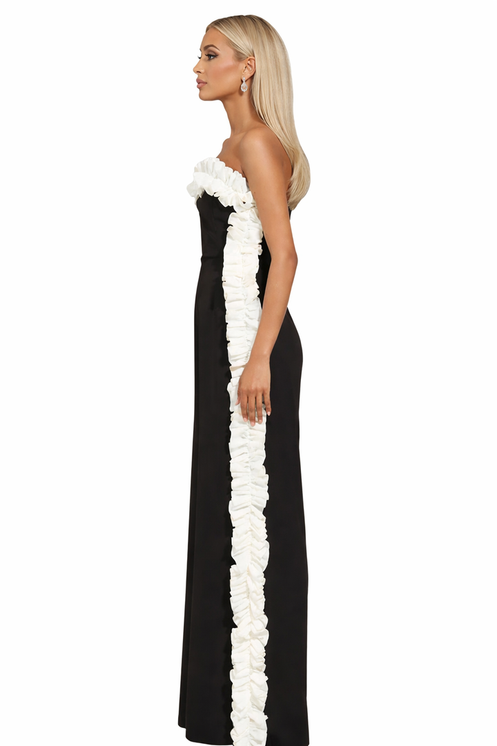 Strapless Ruffle-Trim Jumpsuit