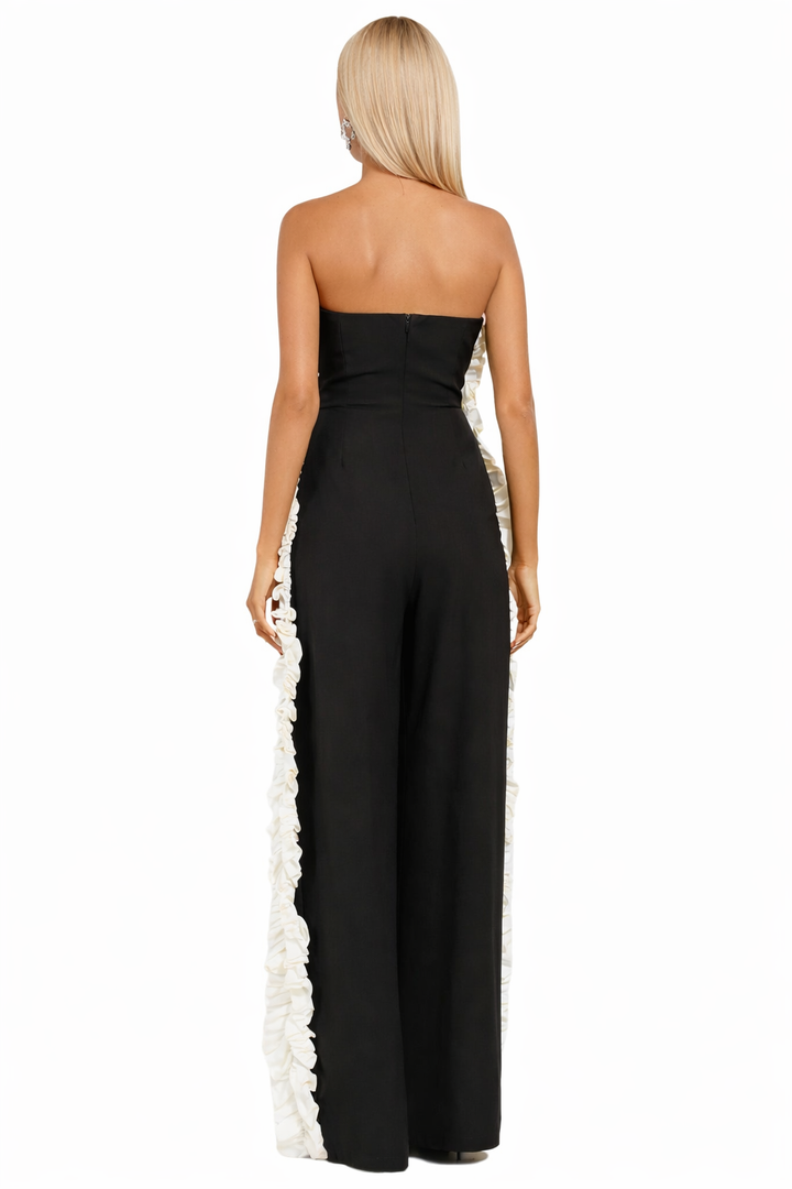 Strapless Ruffle-Trim Jumpsuit