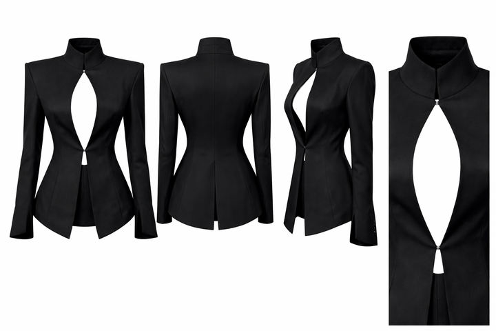 Sculpted Cut-Out Blazer