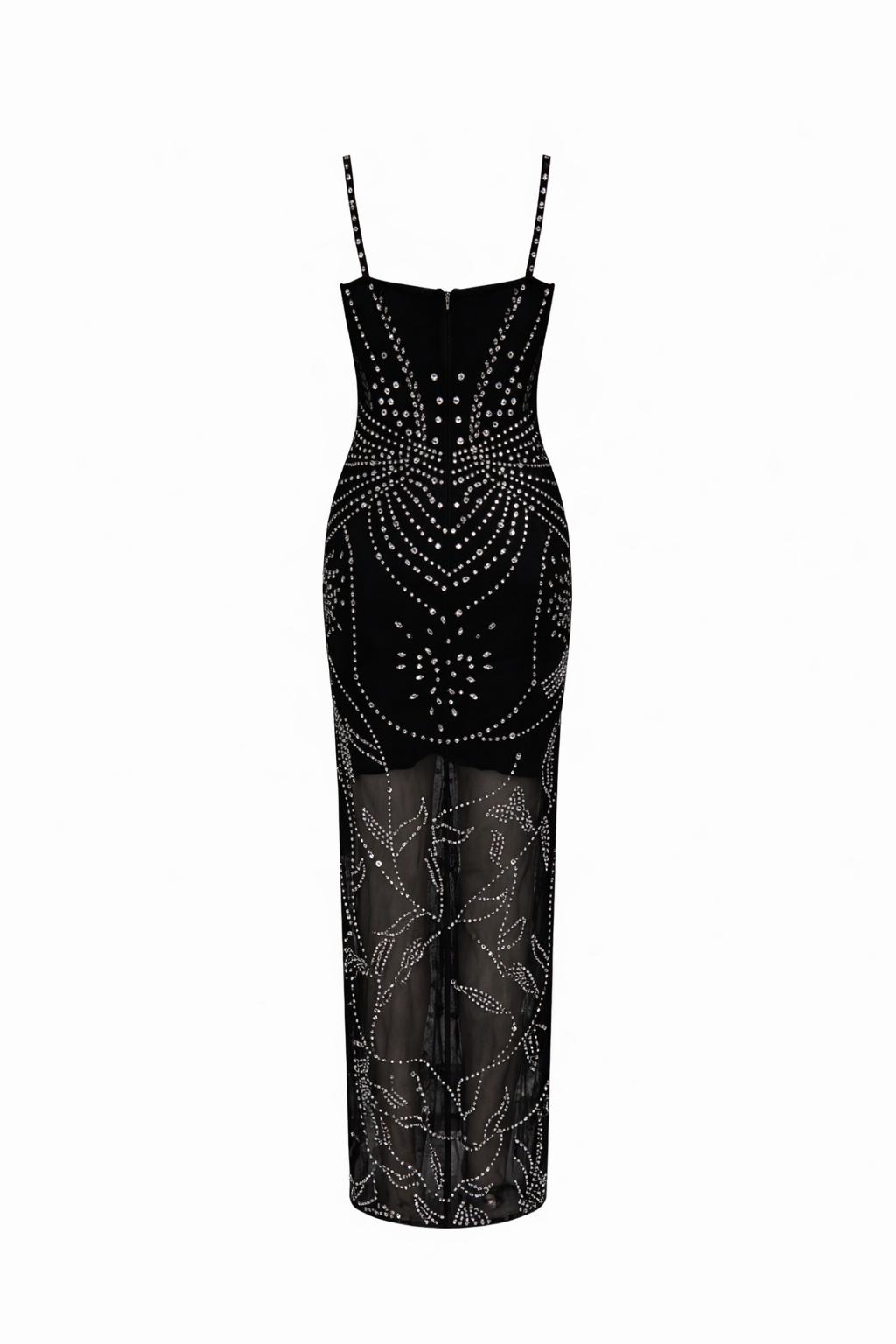 Rhinestone Sheer Maxi Dres