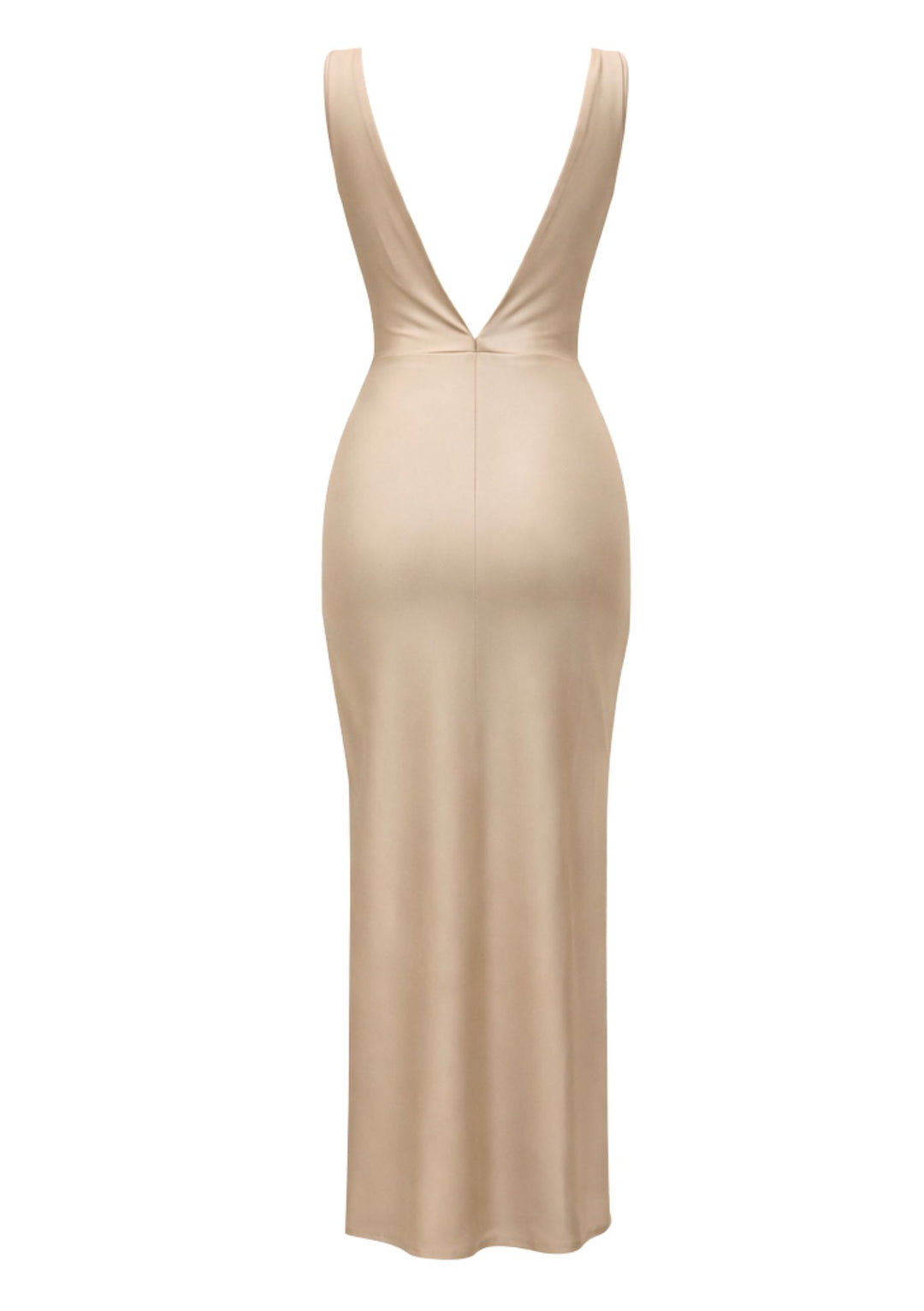 Sunlit Elegance Dress in Beige Gold