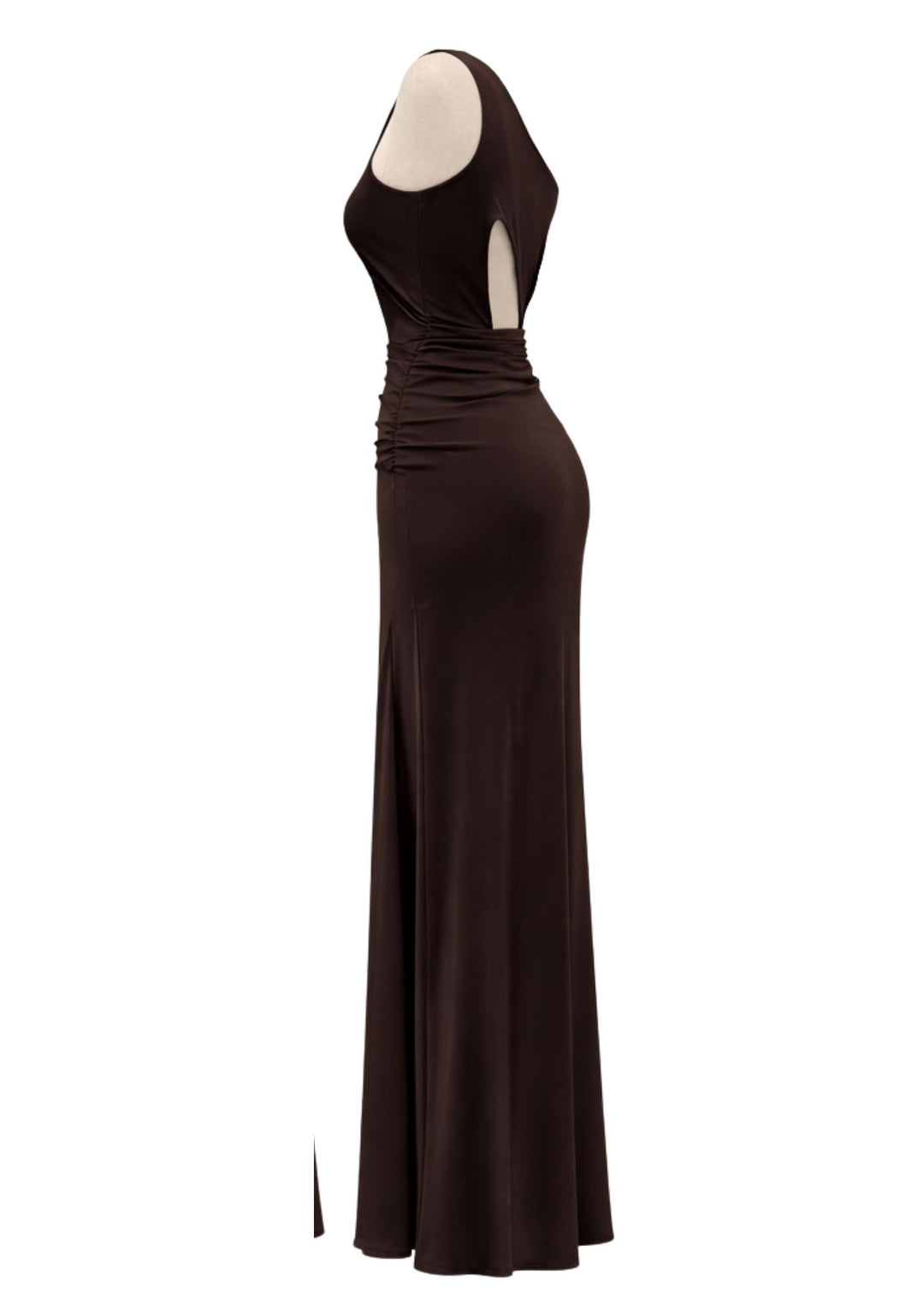 Aurora One-Shoulder Elegance Dress IN BROWN