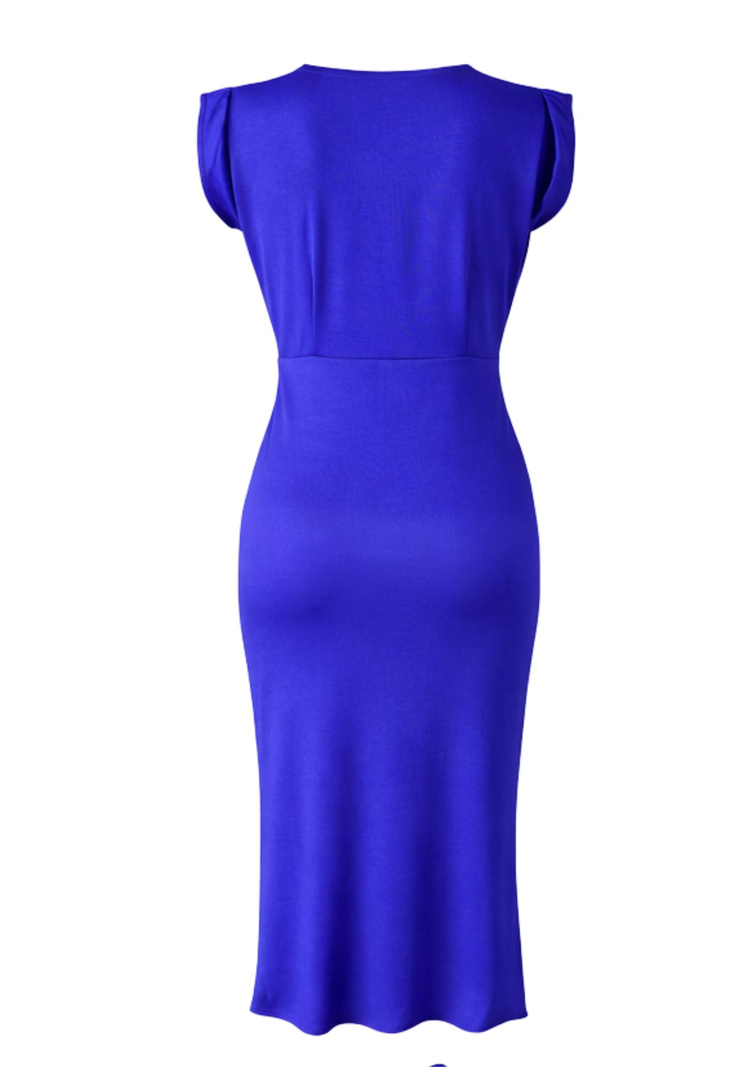 Aurélia Draped Midi Dress in Royal Blue