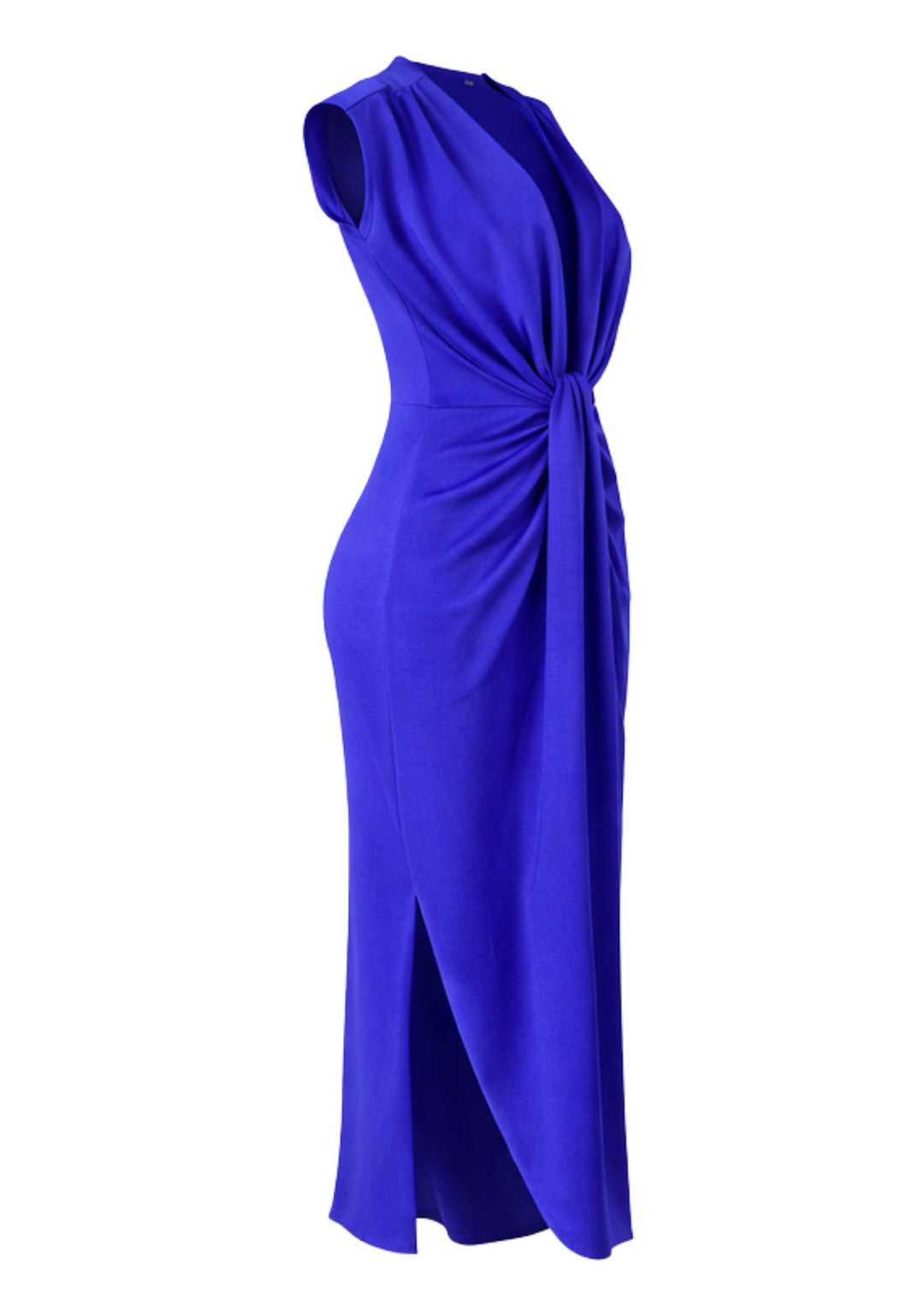 Aurélia Draped Midi Dress in Royal Blue