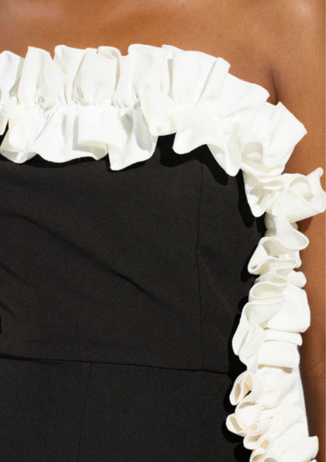 Strapless Ruffle-Trim Jumpsuit