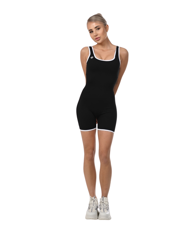 Blush Sculpt One-Piece Active Romper IN BLACK