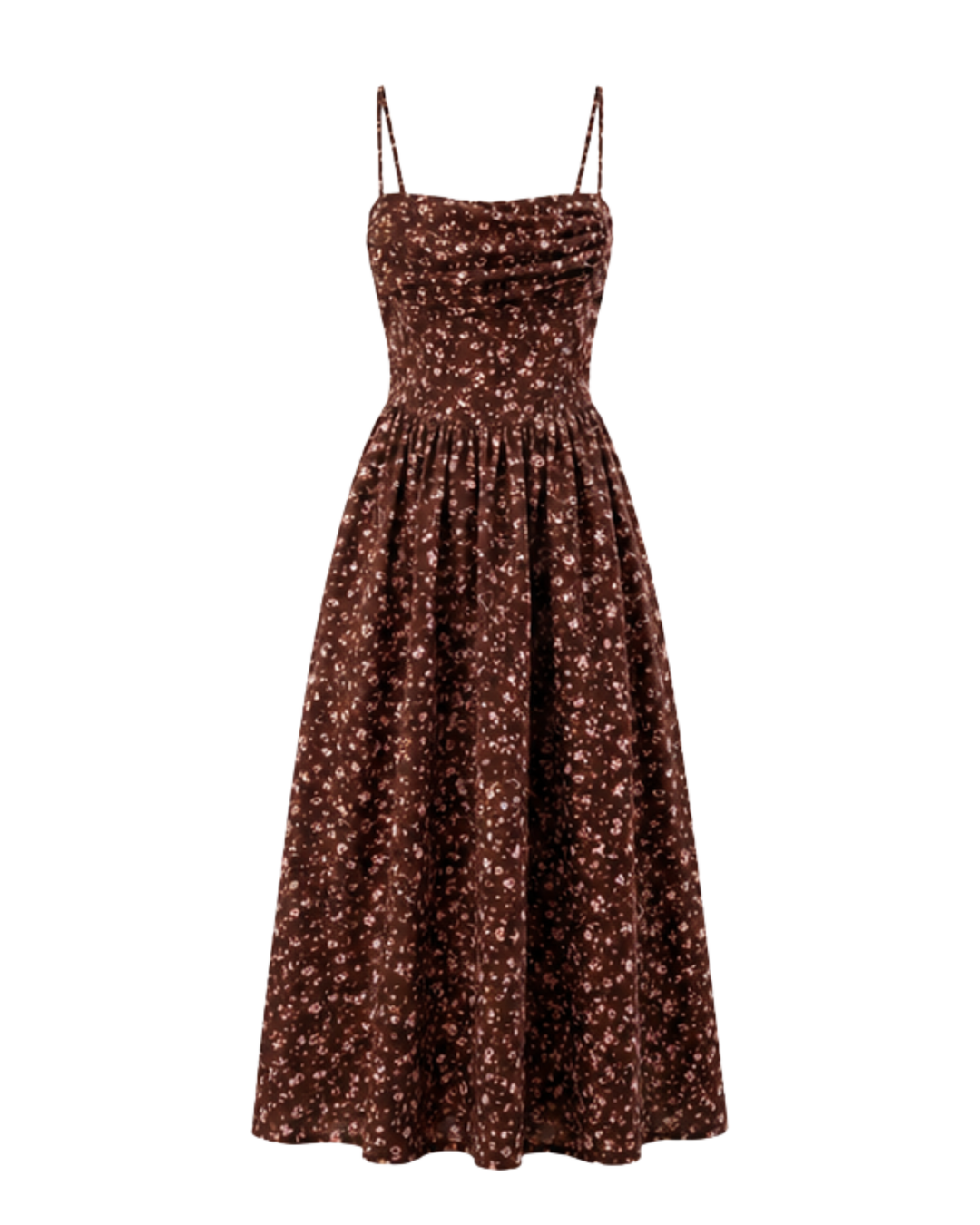 Muse Floral Maxi Dress – Brown