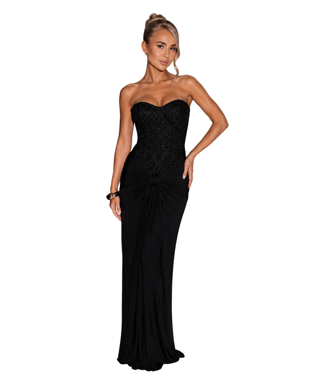 Amara Corset Maxi Dress IN BLACK